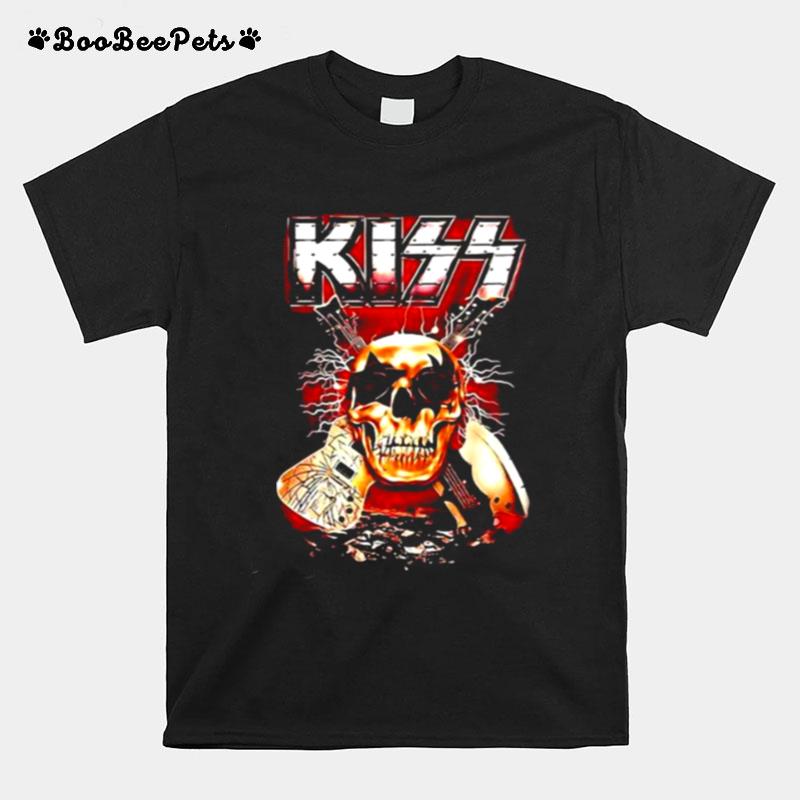 Kiss Skull Guitar Band Rock Music T-Shirt