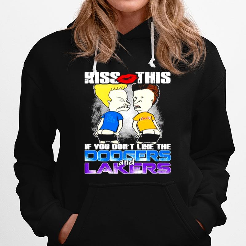 Kiss This If You Dont Like The Dodgers And Laker Cute Football Hoodie