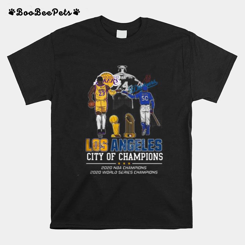Kobe Bryant And Mookie Betts Los Angeles Dodgers City Of Champions T-Shirt