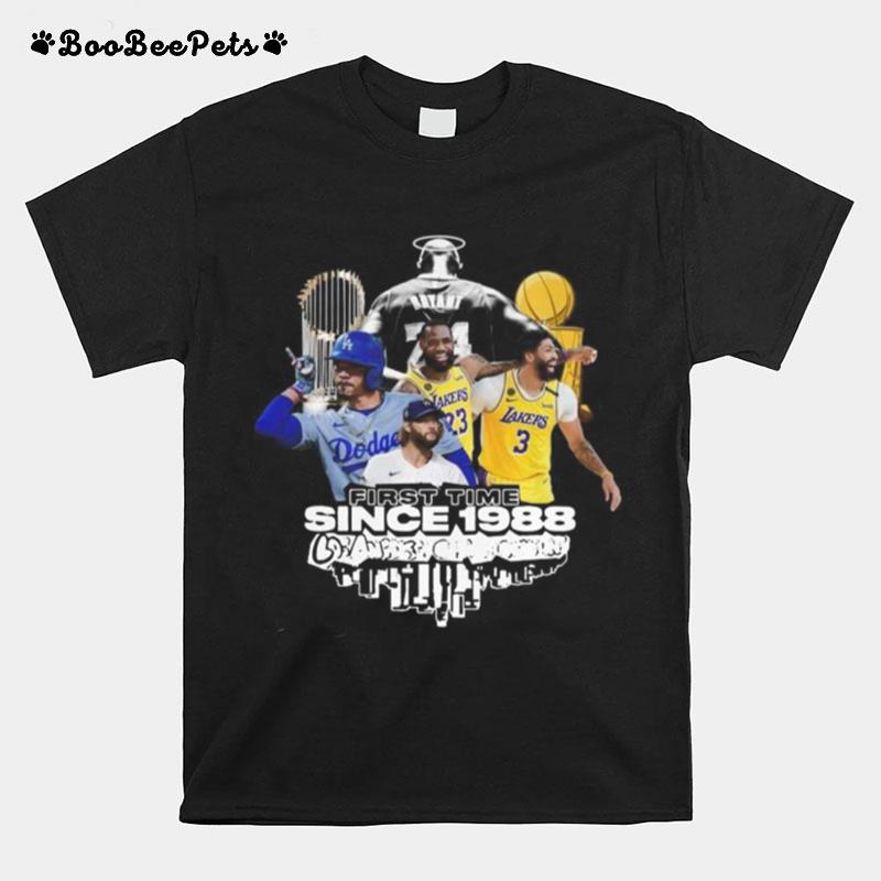 Kobe Bryant Los Angeles Dodgers And Los Angeles Lakers Adrian Gonzalez Lebron James Recreate 88 T-Shirt