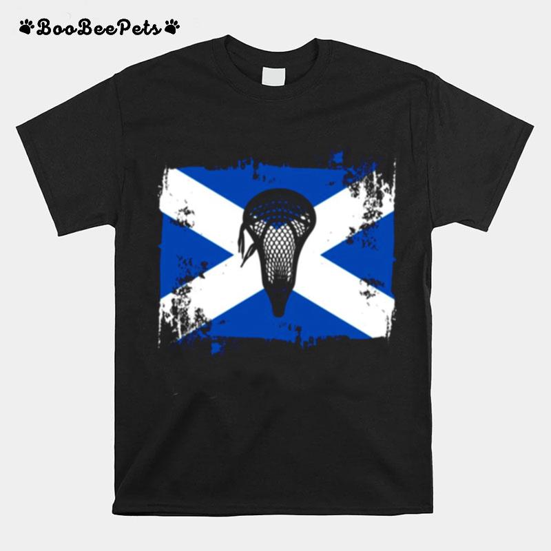 Lacrosse Flag With Stickhead Scotland T-Shirt