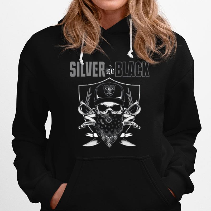 Las Vegas Football Skull Silver And Black Hoodie