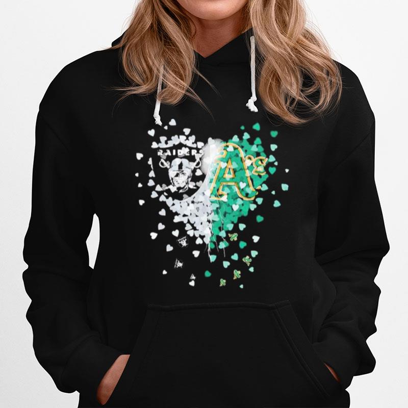 Las Vegas Raiders And Oakland Athletics Heart Hoodie