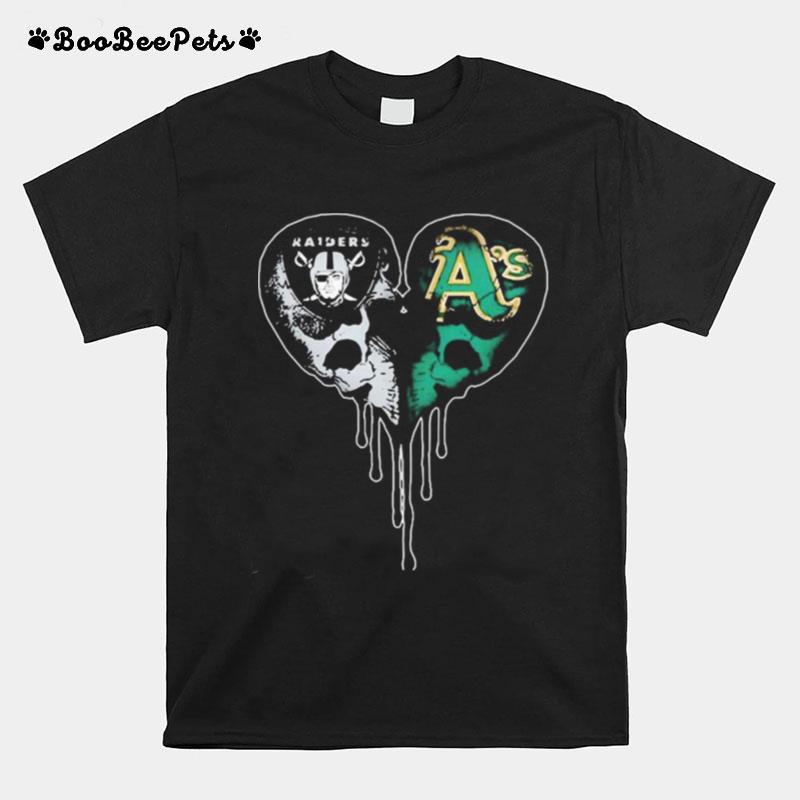 Las Vegas Raiders And Oakland Athletics Hearts Tshirt T-Shirt