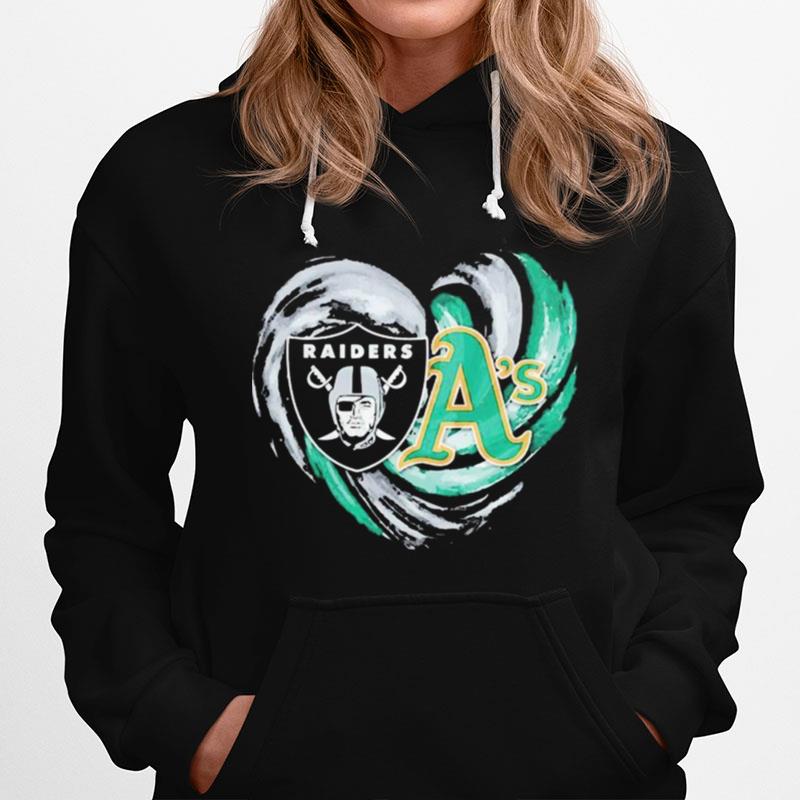 Las Vegas Raiders And Oakland Athletics Hearts Hoodie