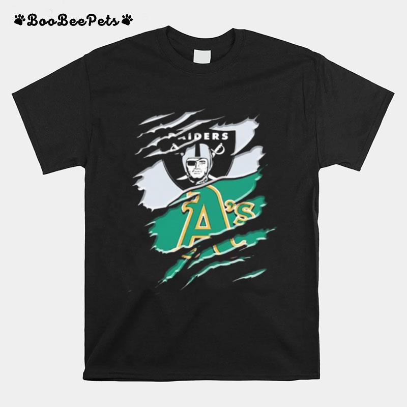 Las Vegas Raiders And Oakland Athletics Inside Me T-Shirt