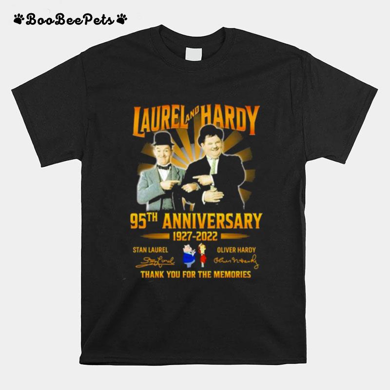 Laurel And Hardy 95Th Anniversary 1927 2022 Signatures T-Shirt