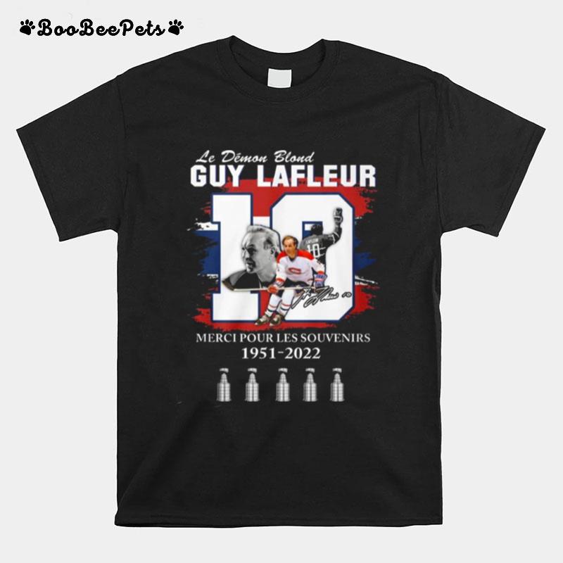 Le Demon Blond Guy Lafleur 10 Merci Pour Les Souvenirs 1951 2022 Signatures T-Shirt