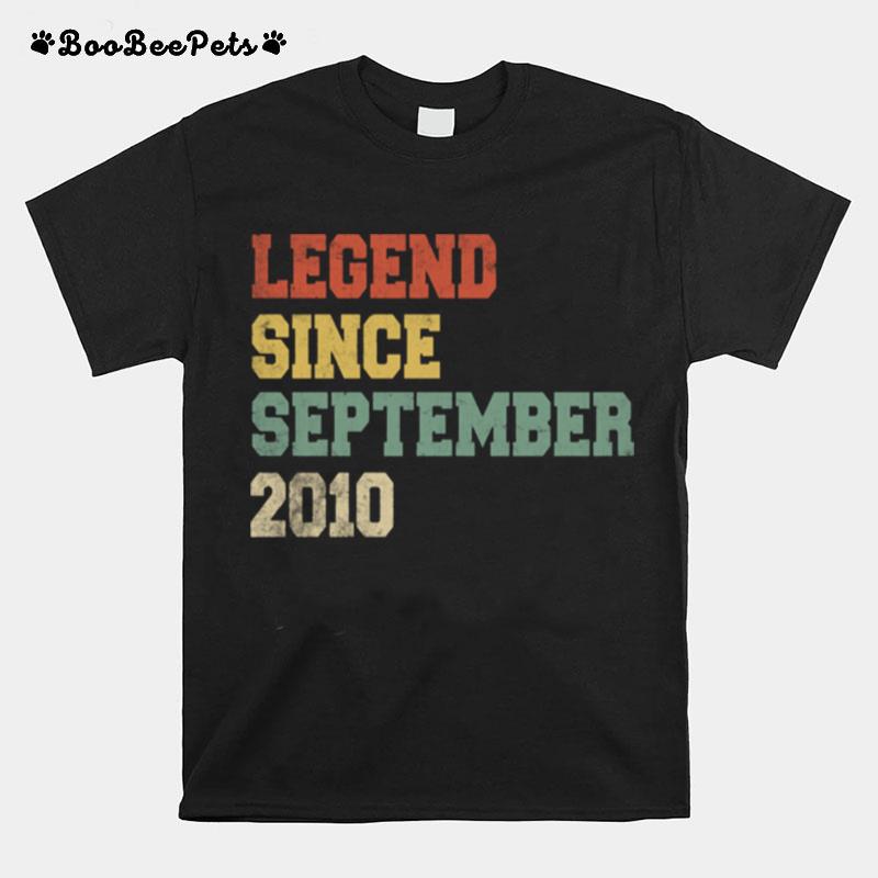 Legend Since September 2010 11Th Birthday 11 Years Old T-Shirt