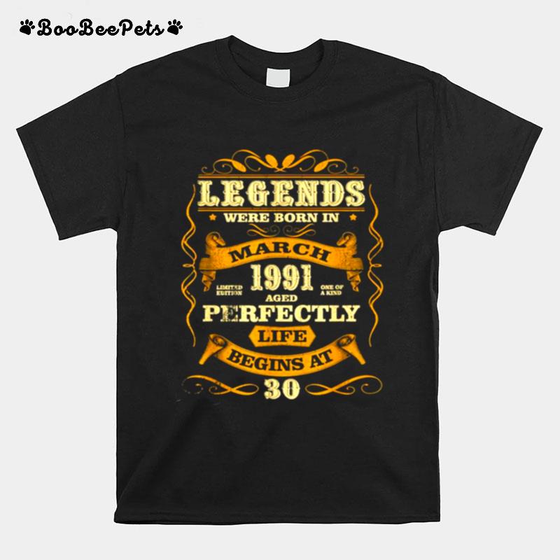 Legends Born In March 1991 20Th Birthday 20 Years Old Gift T-Shirt