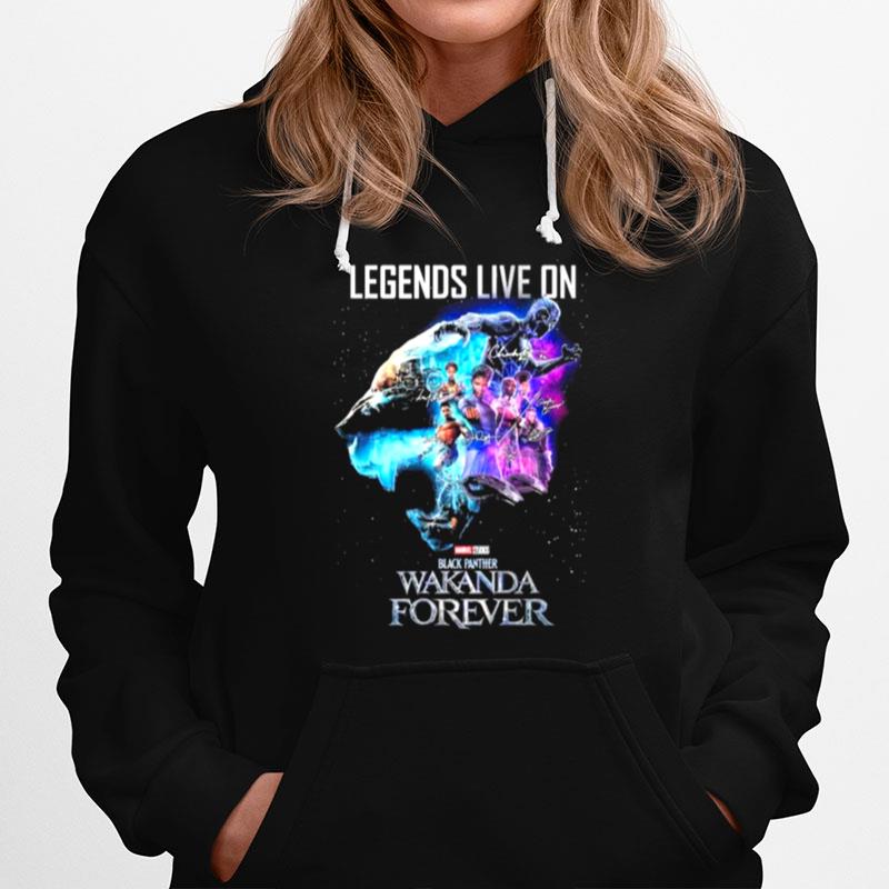 Legends Live On Marvel Studios Black Panther Wakanda Forever Signatures Hoodie