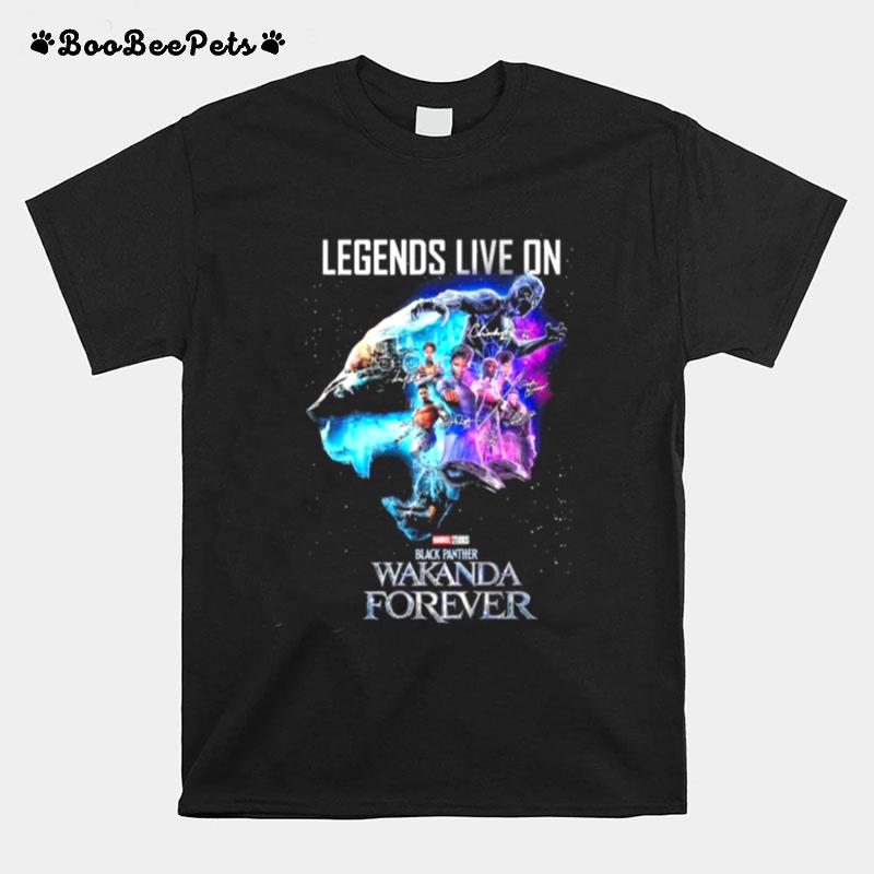 Legends Live On Marvel Studios Black Panther Wakanda Forever Signatures T-Shirt