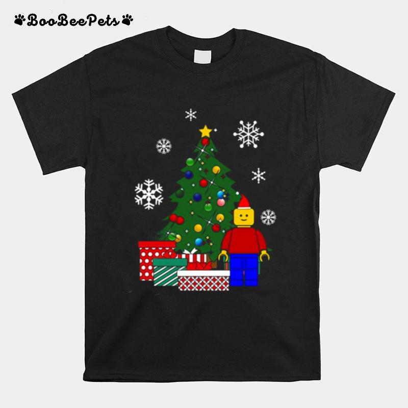 Lego Man Around The Christmas Tree Baseball T-Shirt