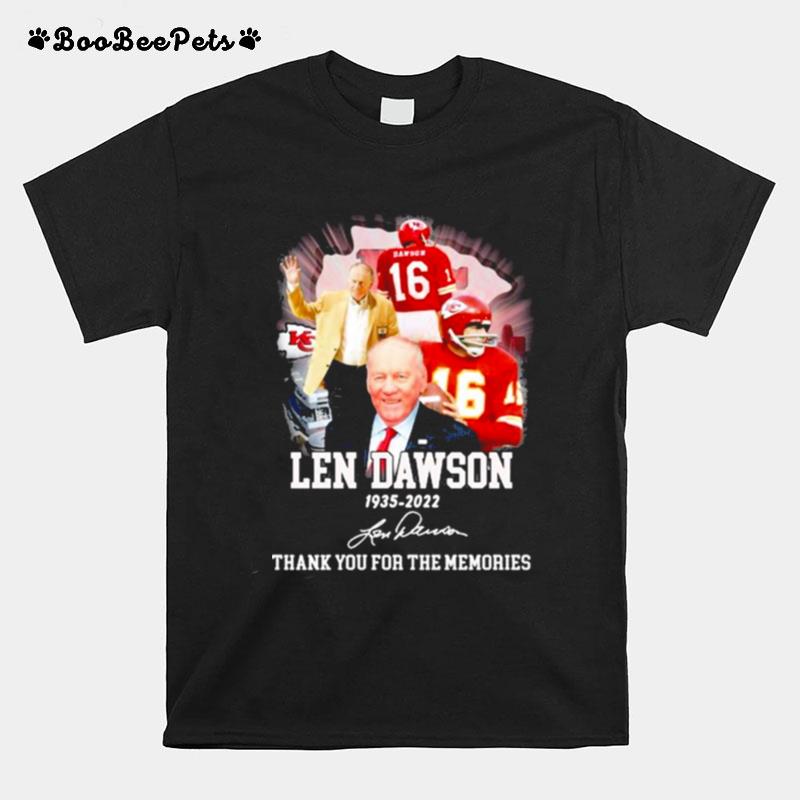 Len Dawson 1935 2022 Thank You For The Memories Signature T-Shirt