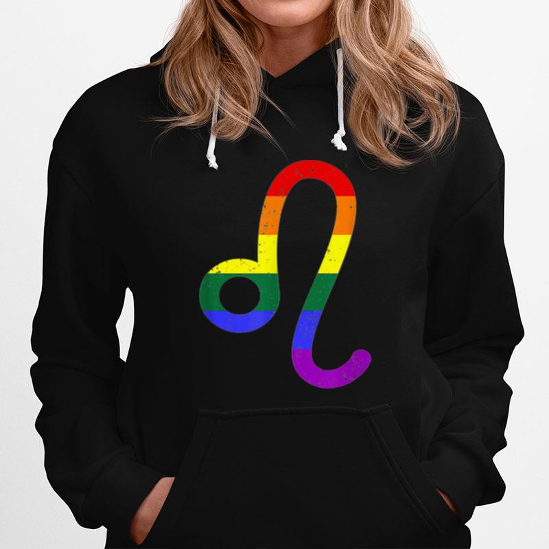 Leo Lgbt Pride Outfit Gift Rainbow Hoodie