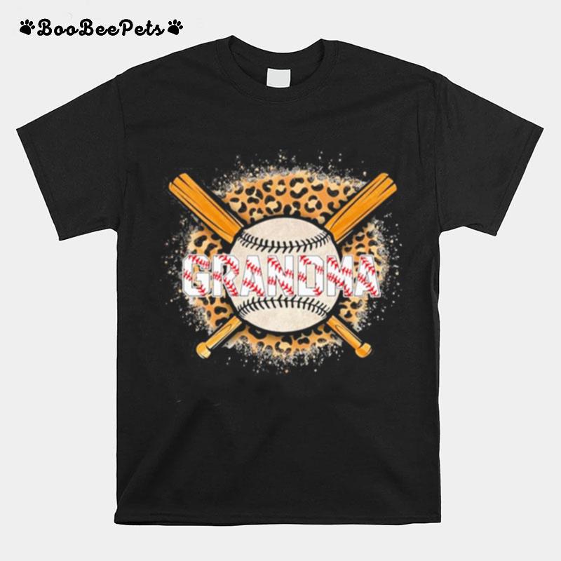 Leopard Baseball Bat Grandma T-Shirt