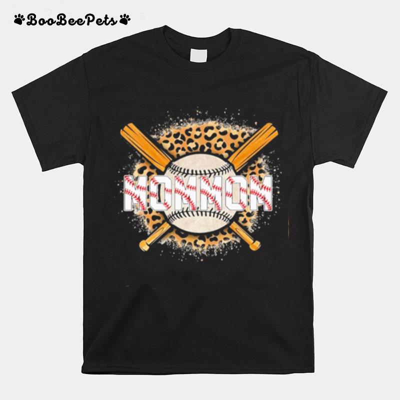 Leopard Baseball Bat Mommom T-Shirt