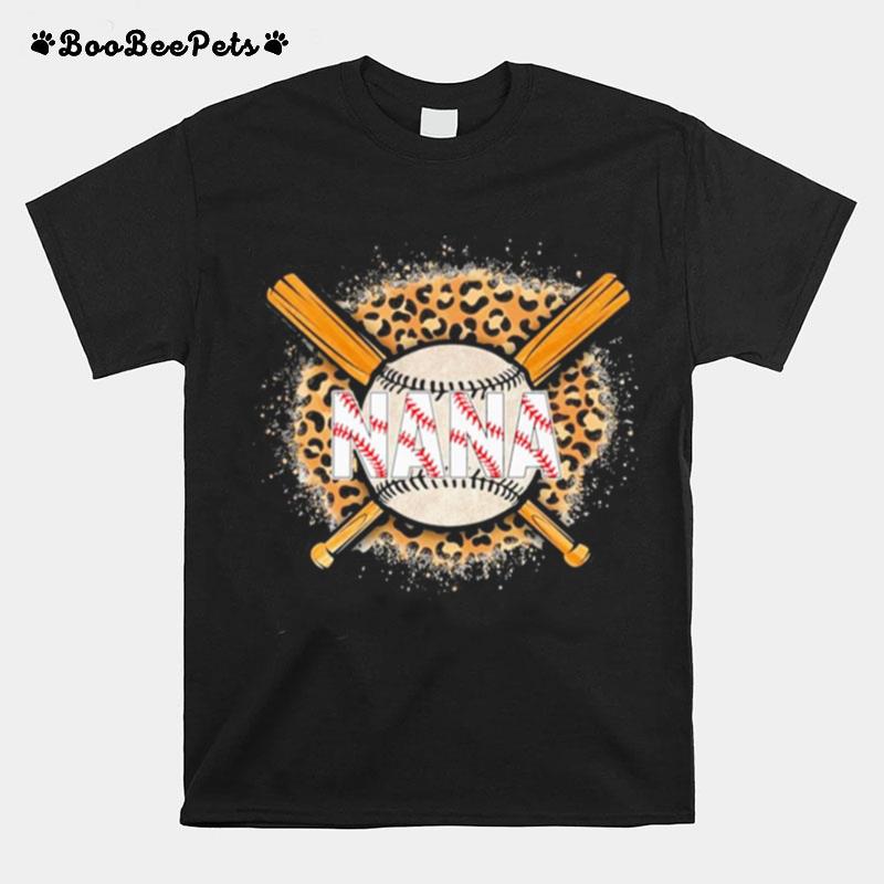 Leopard Baseball Bat Nana T-Shirt