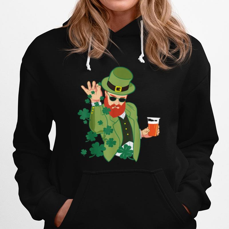 Leprechaun Throwing Shamrocks Hoodie