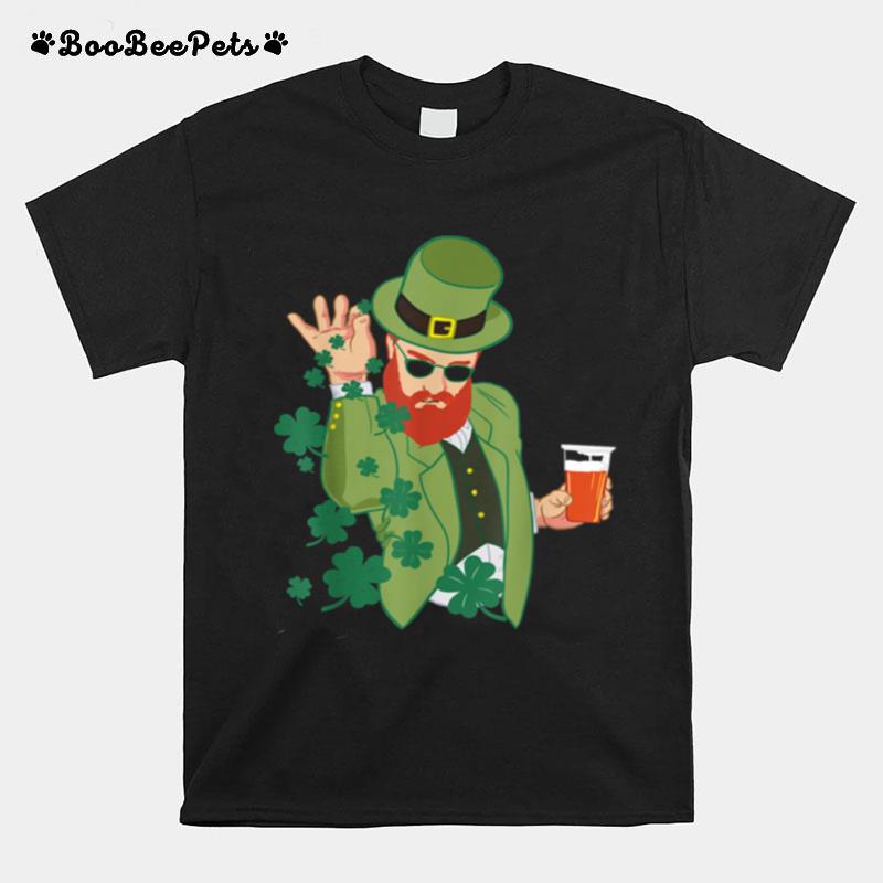 Leprechaun Throwing Shamrocks T-Shirt