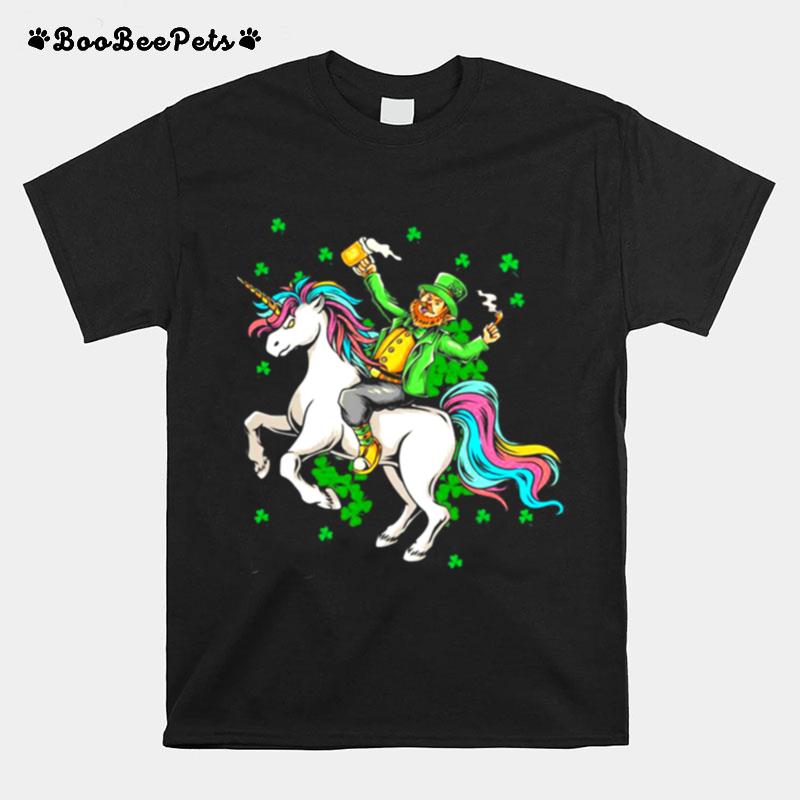 Lepricorn Leprechaun Riding Unicorn Gift For St Patricks Day T-Shirt