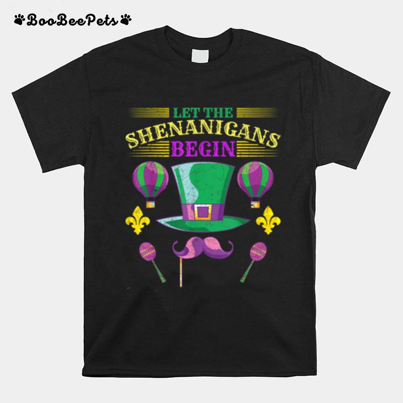 Let The Shenanigans Begin Masquerade Carnival Mardi Gras T-Shirt