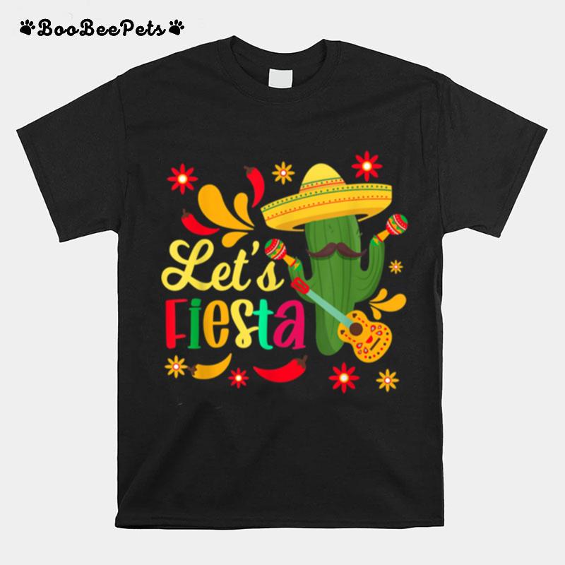 Lets Fiesta Cinco De Mayo Mexican Party Guitar T-Shirt