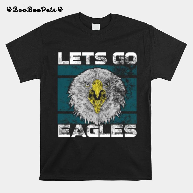 Lets Go Eagles Washed And Worn Look Philadelphia Eagles T-Shirt