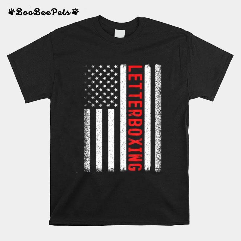 Letterboxing American Flag 4Th Of July T-Shirt