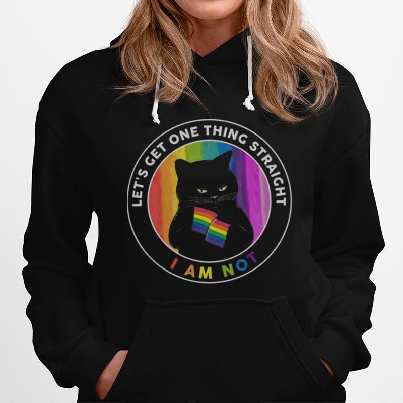 Lgbt Black Cat Lets Get One Thing Straight Im Not Hoodie