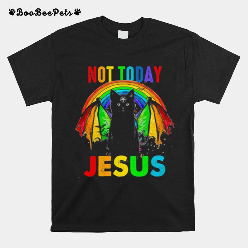 Lgbt Black Cat Not Today Jesus T-Shirt