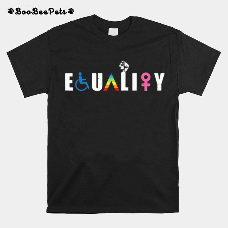 Lgbt Gay Pride Flag Proud Ally Rainbow Fist T-Shirt