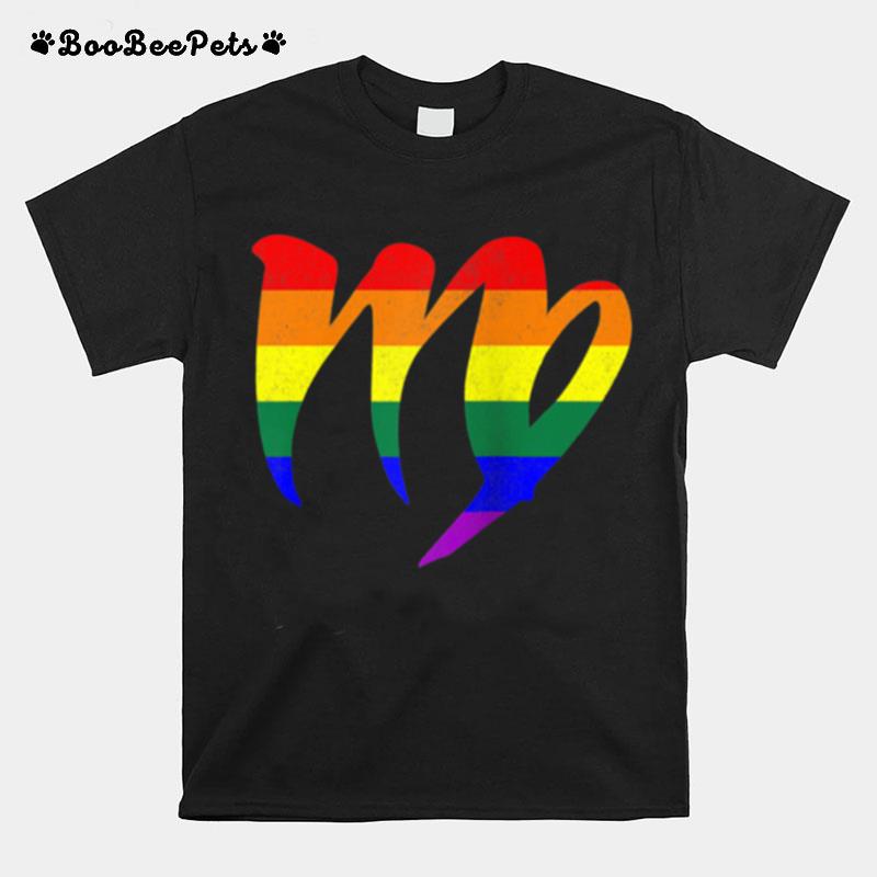 Lgbt Gay Pride Flag Virgo Zodiac Sign T-Shirt