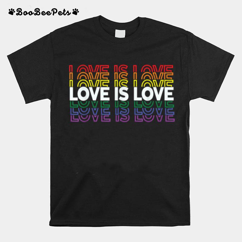 Lgbt Gay Pride Love Is Love Vintage Retro Style T-Shirt