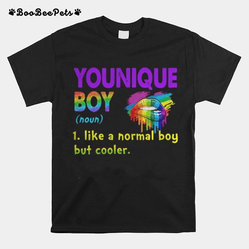 Lgbt Lips Younique Boy Noun Like A Normal Boy But Cooler T-Shirt