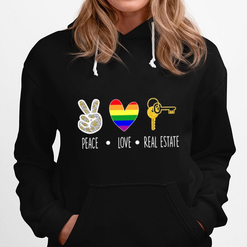 Lgbt Peace Love Real Estate Hoodie