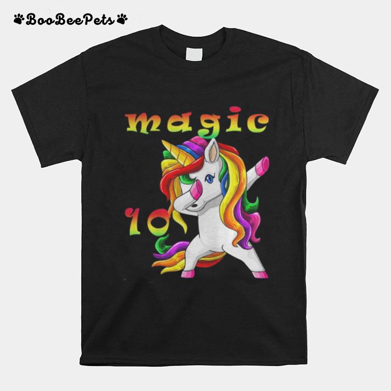 Lgbt Unicorn Magic 10Th Birthday T-Shirt