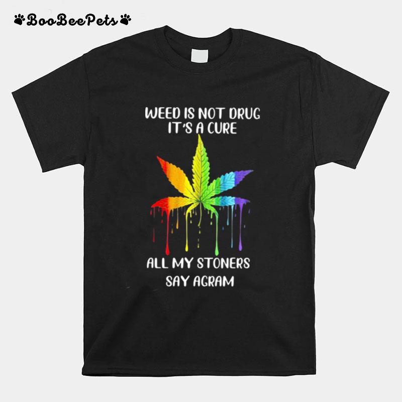 Lgbt Weed Is Not Drug Its A Cure All My Stoners Say Agram T-Shirt