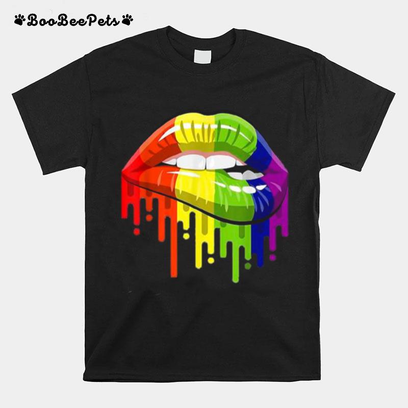 Lgbtq Rainbow Lips T-Shirt