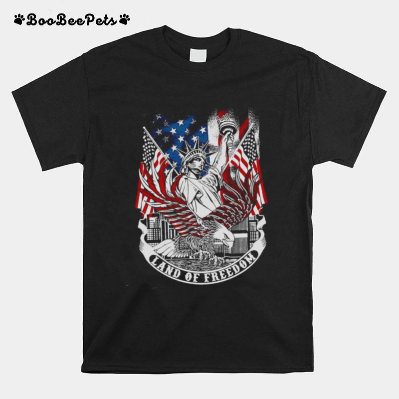 Liberty Eagle American Flag Land Of Freedom T-Shirt