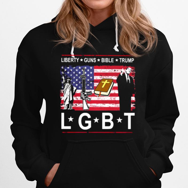 Liberty Guns Bible Trump Lgbt American Flag Hoodie