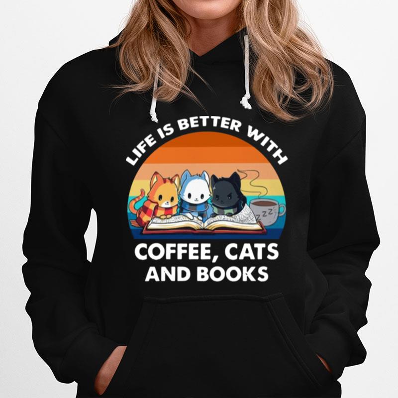 Life Better With Coffee Cats Vintage Hoodie