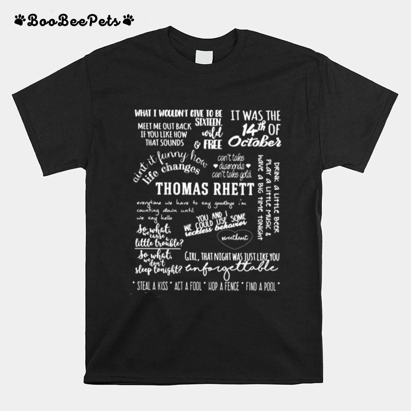 Life Changes Album Lyrics 87 Thomas Rhett T-Shirt