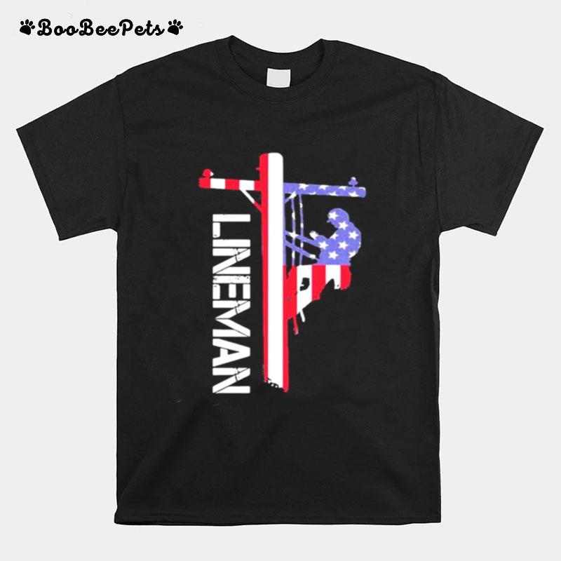 Lineman American Flag T-Shirt