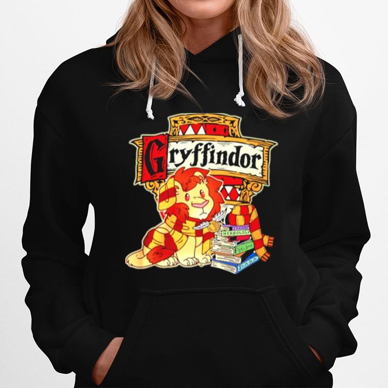 Lion And Book Gryffindor Hoodie