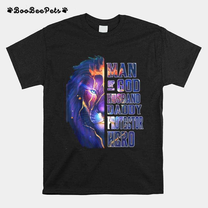 Lion Man Of God Husband Daddy Protector Hero T-Shirt