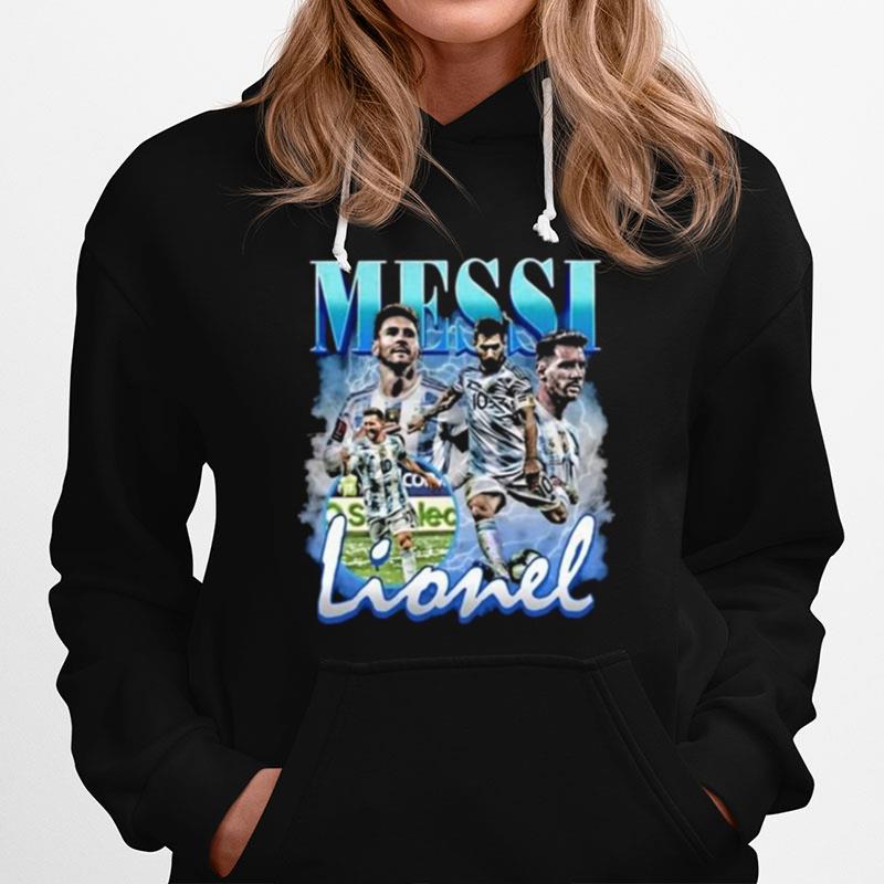 Lionel Messi Vintage Bootleg Champions World Cup 2022 Football Hoodie