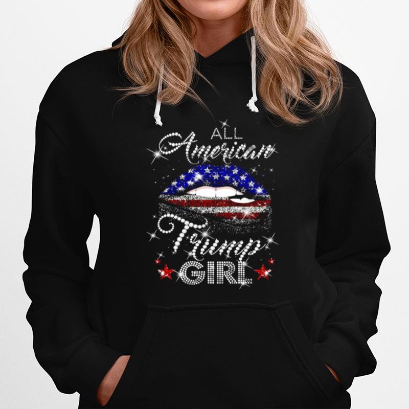 Lip All American Trump Girl Usa Flag Hoodie