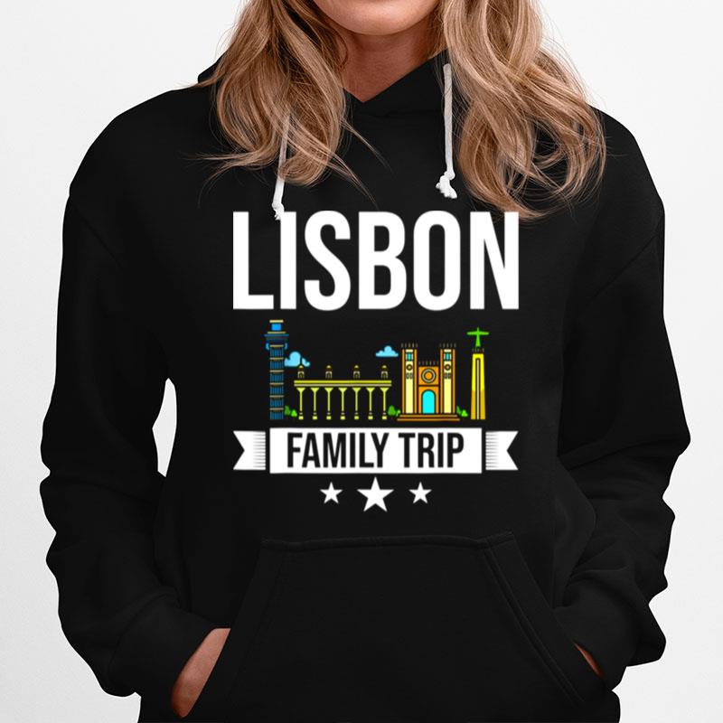 Lisbon Portugal City Trip Skyline Map Travel Hoodie
