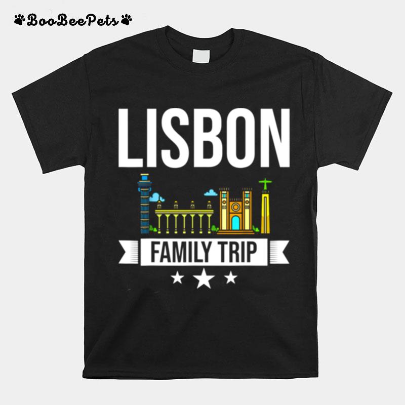 Lisbon Portugal City Trip Skyline Map Travel T-Shirt